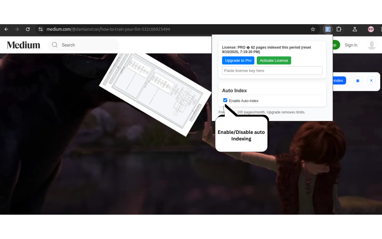 Enable/Disable Auto Indexing